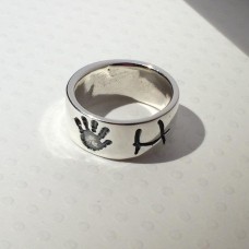Solid Silver Imprinted Ring